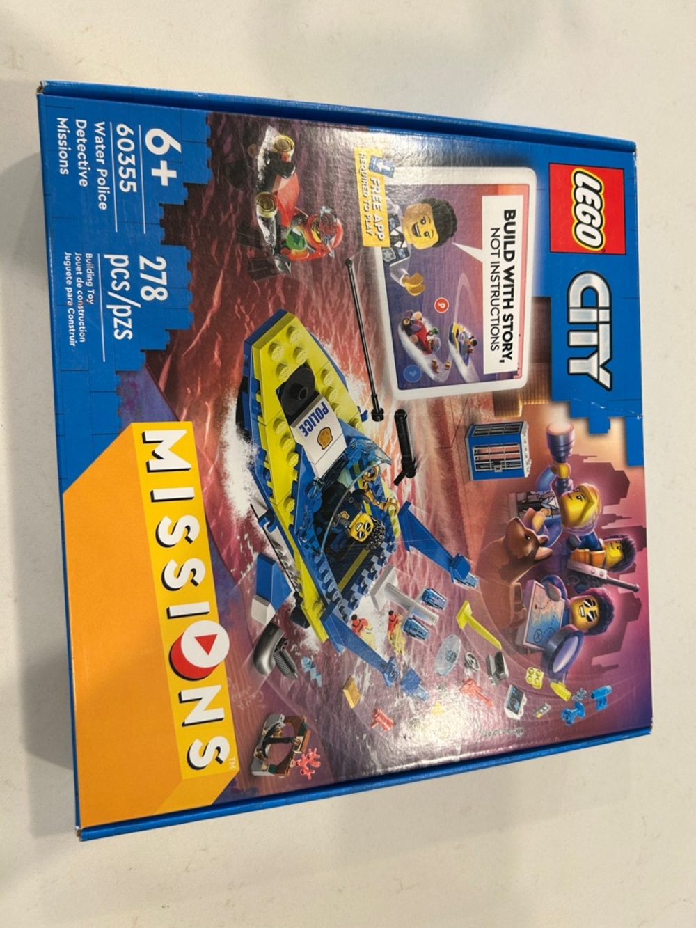 LEGO City Missions Water Police Detective Boat - Blue, Yellow & White